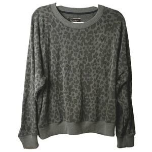Victoria's Secret Gray Leopard Print Crewneck Sweatshirt